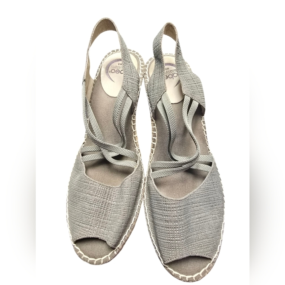 ABEO Delano Neutral - Wedge Sandals in Olive Metallic Nubuck Sz. 9